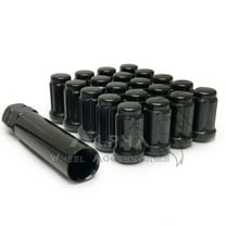 20 Black 6 Spline 12x1.25 Tuner Racing Lug Nuts For Nissan Infiniti Subaru   Key