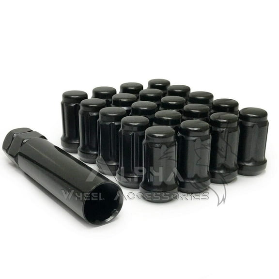 20 Black 6 Spline 12x1.25 Tuner Racing Lug Nuts For Nissan Infiniti Subaru   Key