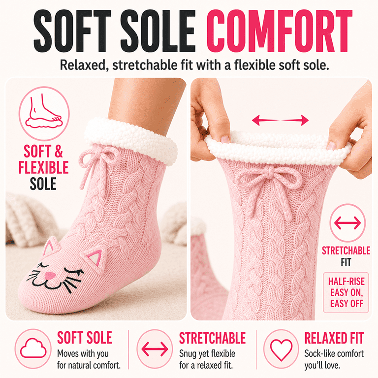 Muk Luks Girls Soft Sole Cabin Crew Socks with Grippers photo 4