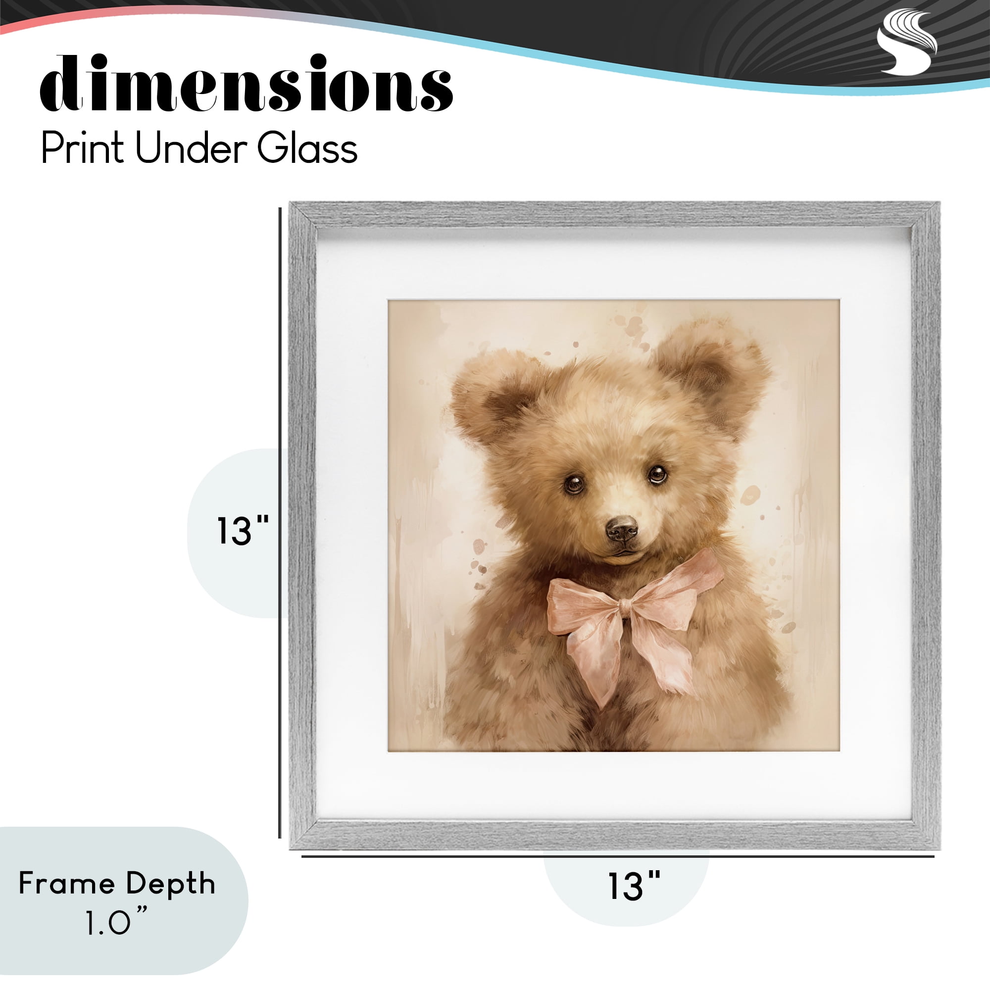 Stupell Industries Little Baby Bear Gray Framed Print Under Glass, design by Tina LeCour