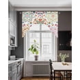 thumbnail image 3 of White Boho Swag Valances for Windows, Small Curtains Drapes, Retro Ethnic Colorful Flower Aesthetic Art Kitchen Window Curtains Over Sink Window Treatment Valance for Bedroom/Bathroom 56"x36", 3 of 5