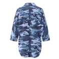 thumbnail image 5 of Xoenoiee Blue Camo Print Swimsuit Coverup for Women Bathing Suit Cover Ups V Neck Button Down Beach Shirt Dress Bikini Swimwear Cover up, 2XL, 5 of 7