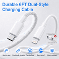 thumbnail image 3 of Diyanisly 2‑Pack 20W USB Type‑C Wall Fast Charger Block, 6FT Dual‑Style Charging Cables, Compatible with iPhone 17/16/15/14/13/12/11, 3 of 7