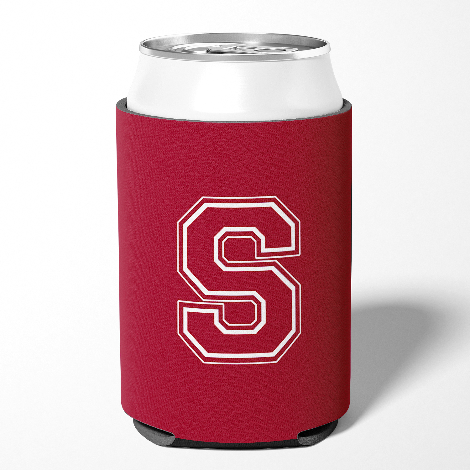 Carolines Treasures CJ1032-SCC Letter S Initial Monogram - Maroon And White Can Or Bottle  Hugger