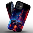 thumbnail image 3 of Punmada Compatible with iPhone 11 Glossy Case For Girl Boy Full Body Protective Hard Shell Esthetics Pattern Night City Cars, 3 of 7