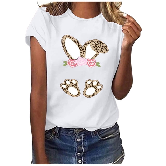 Blusas sueltas casuales con estampado interesante y cuello redondo para mujer Fridja bn1254