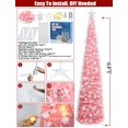 thumbnail image 4 of Árbol de Navidad SINTENILL desplegable de 6 pies con luces temporizadoras, oropel rosa, 4 of 9