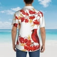 thumbnail image 4 of Kll Men'S Hawaiian Shirt Short Sleeve Button Down Beach Shirts-Bullfinch On Branch, 4 of 7