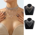 thumbnail image 3 of LYMAYTER Collier Femme Collier Collier de Soirée pour Femmes - Symétrique Ajouré, Luxe, 3 of 6