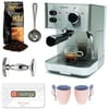 Capresso EC PRO 118.05 Professional Espresso & Cappuccino Machine + Grand Aroma Whole Bean Coffee (8.8oz),Espresso, Coffee Measure, ESPRESSO TAMPER (CD) with Two Coffee Mugs + $15 aSavings Gift Card