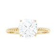 thumbnail image 4 of Rosec Jewels Certified Moissanite Cushion Cut Engagement Ring 3 Carat - Moissanite Solitaire Ring - 8 mm - D-VS1 Grade, 14K Yellow Gold, US 9.00, 4 of 8