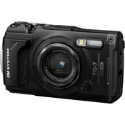 Olympus OM SYSTEM Tough TG-7 Digital Camera (Black) + Floating Hand Grip + Extra Battery + + 32GB (International Version)