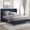 Blue, variant on Einfach Twin Size Floating Bed Frame with Smart LED Light and Built-in Charging Station, Metal Platform Bed with Heavy Duty Slat, Noise-Free, Black