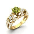 thumbnail image 2 of Six Claw Set 2.04 Ctw Round Peridot 925 Sterling Silver Gold Vermeil Solitaire Mother's Day Gift Ring, 2 of 3