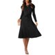 thumbnail image 1 of Txlixc Vestido Midi de Punto para Mujer, Sexy Manga Larga Puff Cuello Redondo Color Sólido Vestido con Lazo en la Espalda Txlixc  Moda, 1 of 9