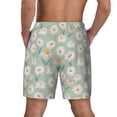 thumbnail image 2 of Lsque Mens Swim Trunks Daisies Flowers Pattern - Bathing Suit Compression Liner - Beach Swim Shorts Swimwear - (S-3XL) - Stretch Quick Dry -Small, 2 of 9