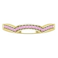 thumbnail image 2 of Dazzlingrock Collection Round Pink Sapphire Contour Curved Stackable Wedding Band for Women in 18K Yellow Gold, Size 9, 2 of 4