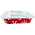 thumbnail image 3 of Pactogo Red Holiday Christmas Square Cake Aluminum Foil Pan w/Clear Dome Lid Disposable Baking Tins (Pack of 10 Sets), 3 of 6