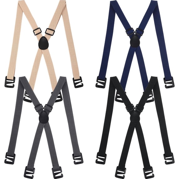 4pcs Hidden Suspenders, 1.5 Inch Work Suspenders for Men Under Shirt Clothing