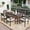 Gray, variant on HighSound 7 Piece Patio Dining Set, Outdoor Acacia Wood Furniture Set with Umbrella Hole, Rectangular Table and 6 Chairs w/Removeable Fabric Cushion, Mocha