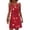 Vermilion, variant on Women's Summer V-Neck Dress, Independence Day Themed Sleeveless Sundress with Elastic Waist, Perfect for Barbecues and Family Gatherings,Black L