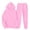 Pink, variant on QSXADF Women's Fall/ Winter Fleece Hoodie Sweatsuit Set Solid Pullover Hoodie Sweatshirt Sweatpants Athletic Tracksuit Set Women Fall Winter Outfits