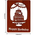 thumbnail image 4 of Tarjeta de felicitación de feliz cumpleaños en madera MDF con diseño de pastel de cumpleaños hueco y palabras. Tarjeta de regalo de cumpleaños escrita a mano en marrón rojizo con sobre., 4 of 6