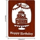 thumbnail image 4 of Tarjeta de felicitación de feliz cumpleaños en madera MDF con diseño de pastel de cumpleaños hueco y palabras. Tarjeta de regalo de cumpleaños escrita a mano en marrón rojizo con sobre., 4 of 6