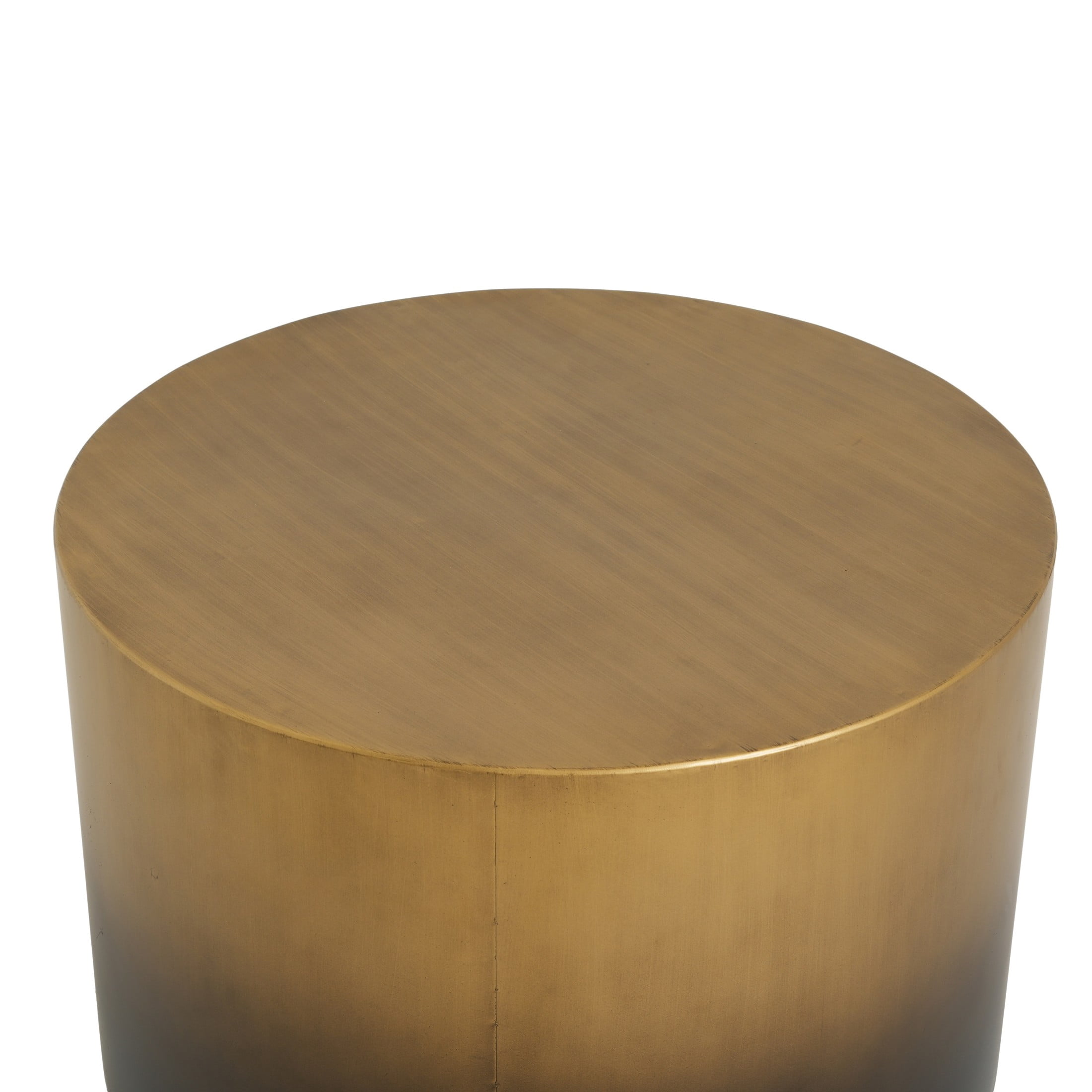 Christopher Knight Home 2-Piece Iron Cylinder Round Drum Coffee and Side Table Set, Antique Brass