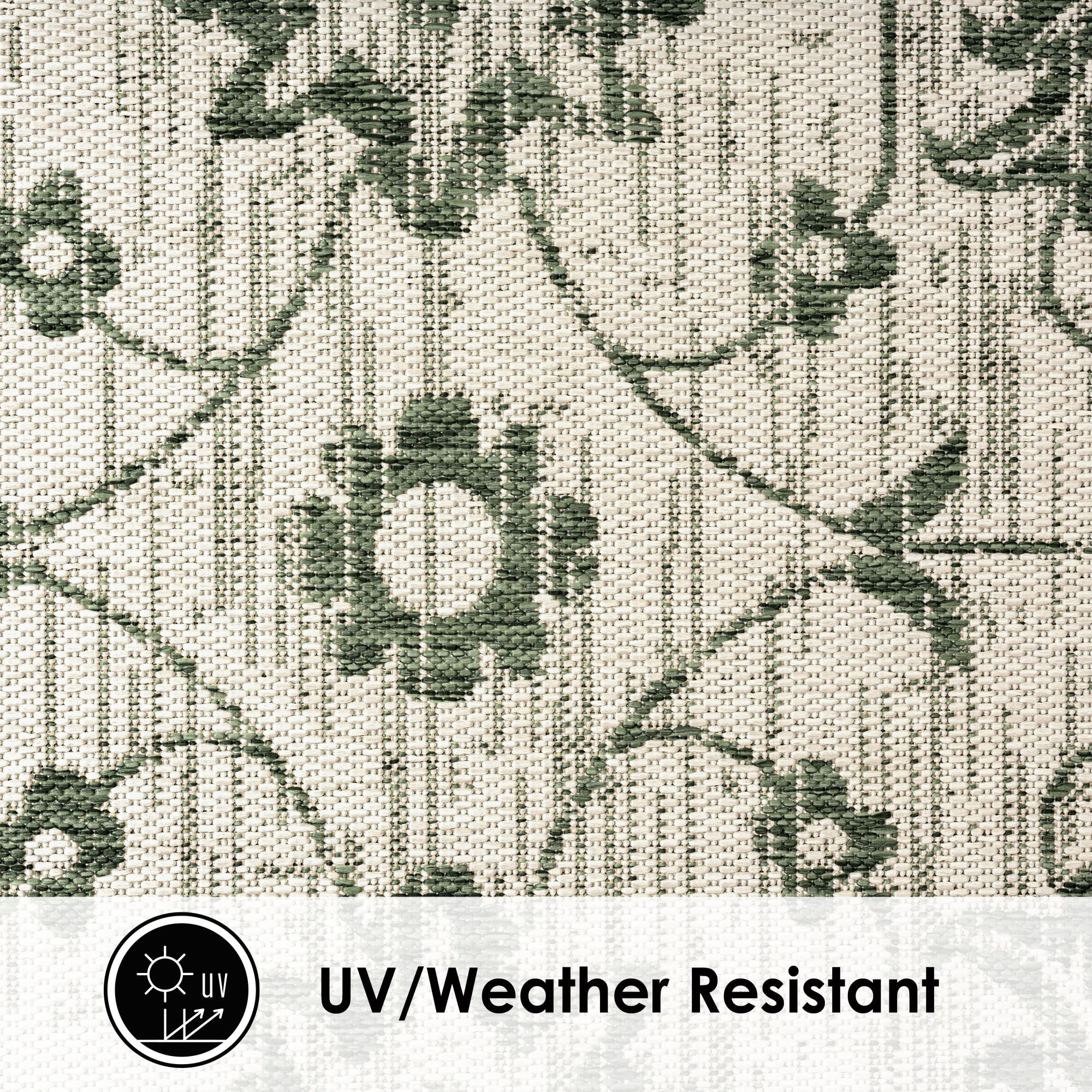 Nicole Miller New York Patio Country Ayala Botanical Floral Indoor/Outdoor Area Rug, Light Green/Ivory , 5'2"x7'2"