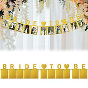 LINGPAR Bride to Be Photo Banner Gold Foiled for Wedding Sign Bridal Shower Banner Hen Night Decoration (Or)