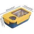 thumbnail image 3 of Hyknon Bento Box Compartment Bento Box Portable Food Container 1100ml Lunch Box Japanese Lunch Box Plastic Bento Box For Work Sports Camping Potlucks Bento Lunch Box with Compartment, 3 of 5