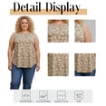 thumbnail image 5 of Cuteduck Women Tank Tops Plus Size Summer Floral Print Sleeveless Blouse Crew Neck Casual Basic Loose Fit Tank Tops Beach Vacation 1X-5X, 5 of 8