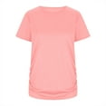 thumbnail image 6 of Ohufall Women's Short Sleeve Maternity Shirts Summer Solid Color Casual Round Neck Nursing Tee Tops Loose Fit Comfortable Pregnancy T-shirts for Women, 6 of 7