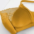 thumbnail image 5 of SMihono Womens Sexy Lace Everyday Bra Solid Color Full Coverage Underwear Wire Free Breathable Comfy Push Up Bralettes Yellow 42/95BC, 5 of 6