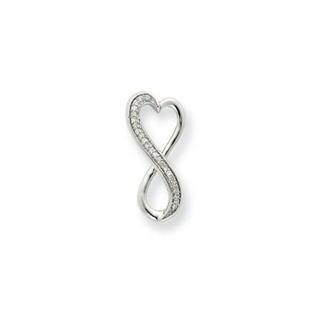 14k White Gold Diamond Freeform Heart Pendant