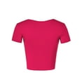 thumbnail image 3 of FashionMille Womens Basic Scoop Neck Short Sleeve Crop Top, 3 of 3