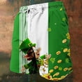 thumbnail image 4 of UVEASISHA St. Patrick's Day Board Shorts Men Stretchy Drawstring Waist Hawaiian Shorts Funny Gnome Printed Swim Trunks Big and Tall Lightweight Beach Shorts Green XL, 4 of 6
