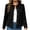 Black, variant on Women's Crew Neck Peplum Denim Jacket, Long Sleeve Button Front Cropped Jacket For Women, Tailored Outerwear for Spring Fall, Sizes S-2XL