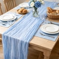 thumbnail image 6 of chaungfeng Sky Blue Cheesecloth Table Runner,35 x 71 inch Gauze Table Runners,Semi Sheer Cheese Cloth Fabric Table Runner for Wedding,Party,Bridal Shower Decoration, 6 of 6