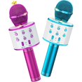 thumbnail image 1 of Paquete de 2 micrófonos de Karaoke para niños, micrófono inalámbrico Bluetooth para Karaoke, máquina de altavoz con micrófono portátil para cantar, 1 of 5