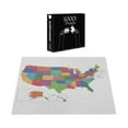 thumbnail image 5 of Ambesonne Colorful Jigsaw Puzzle, USA Map with States, Heirloom-Quality Fun Activity for Family Durable Cardboard, 1000 pcs, Multicolor, 5 of 5