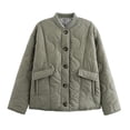thumbnail image 5 of Abrigo de algodón acolchado informal de moda urbana para otoño e invierno para mujer, diseño acolchado, cálido, cómodo, largo regular, 50 cm., 5 of 5