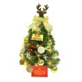 thumbnail image 1 of 24-Inch Pre-Lit Artificial Christmas Tree with Ornaments, LED Lights, Red Bow, and Star Topper for Home Decor, 1 of 3