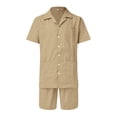 thumbnail image 2 of Coduop Men Short Sleeve Button Down T Shirt Short Set Summer Casual Outfits M-2XL, 2 of 5