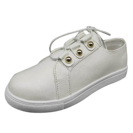 

HGWXX7 Comfortable Casual Leather Women s Solid Color Strap Flat Sneakers Fashion Women s casual shoes Fall Shoes