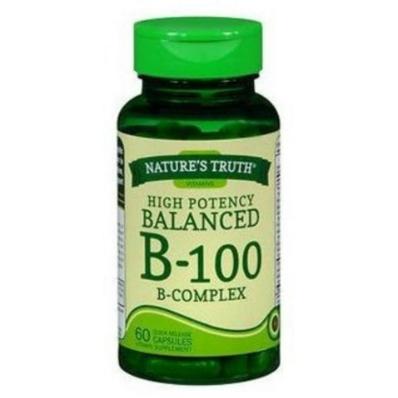 Nature's Truth High Potency Balanced B-100 B-Complex, 60 ea (Pack of 2)