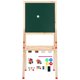 thumbnail image 1 of Caballete de madera para niños, pizarra magnética de doble cara, soporte ajustable para dibujar, pintar y hacer arte, 1 of 14