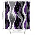 thumbnail image 4 of 4Pcs Purple Shower Curtain Sets with Non-Slip Rugs, Toilet Lid Cover and Bath Mat, Black and Gray Bathroom Decor Set Accessories Fabric Waterproof Shower Curtains with 12 Hooks, 72 x 72 Inch, 4 of 5