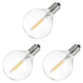 thumbnail image 1 of Leyfeng - Bombillas de repuesto G40 de 1 W, CA 110-120 V, paquete de 3, base de rosca E12, globo de cristal, para guirnalda de luces, decoración de interiores y exteriores, color blanco cálido., 1 of 8
